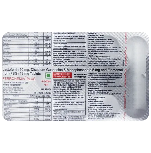 ferronemia plus tablet 15's
